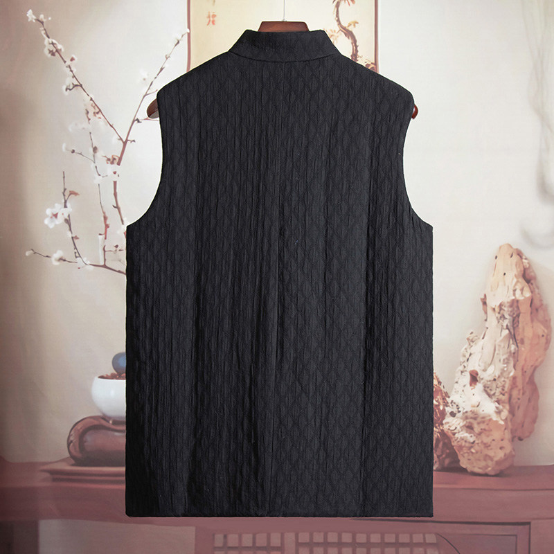 由天丨中国风保暖马甲复古男装提花新中式坎肩男士无袖棉服外套,淘宝优惠券,粉丝福利购,淘宝优惠卷