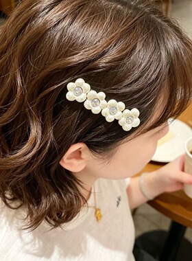 韩版新款超仙蝴蝶结鸭嘴夹发夹女甜美前额碎发夹刘海一字夹发饰女