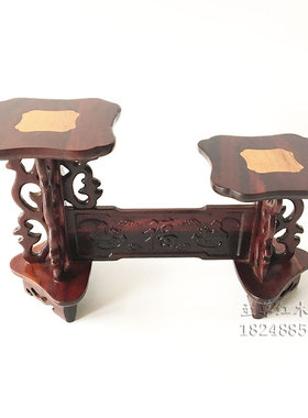 金匠大作红木花盆瓶茶具底座紫砂茶壶高低实木装饰摆件玉奇石头底