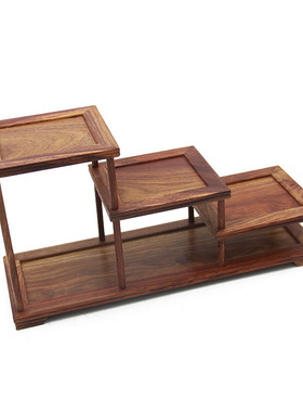 金匠大作花梨木博古架小号茶道具架子茶杯底座功夫茶具配件花架实