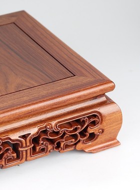 金匠大作红木底座红酸枝底座实木黑檀木正方形花瓶底座佛像底座紫