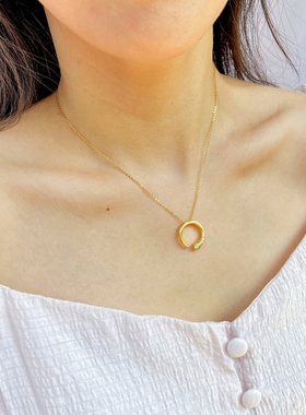 壹心原创设计小众吊坠项链纯银