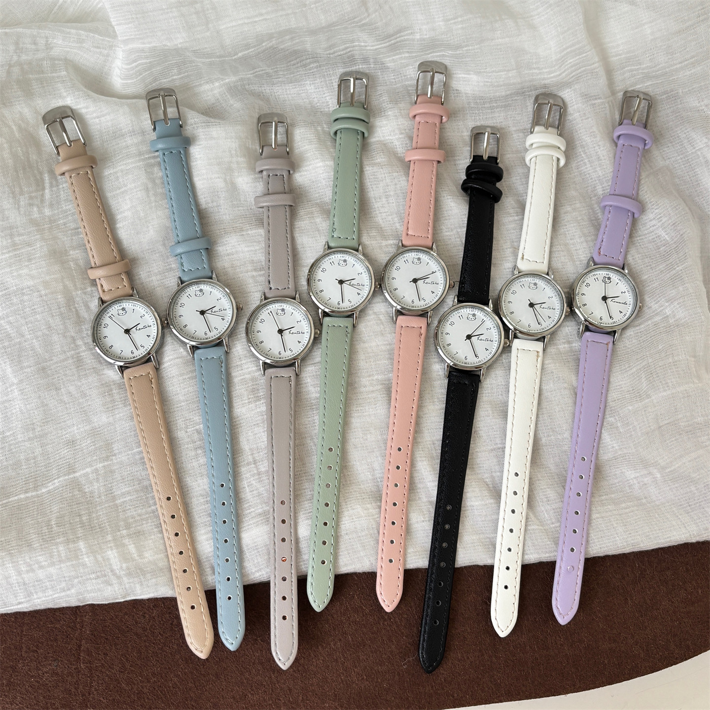 koutahe卡通猫咪高颜值ins风简约休闲森系女学生文艺百搭考试手表,淘宝优惠券,粉丝福利购,淘宝优惠卷