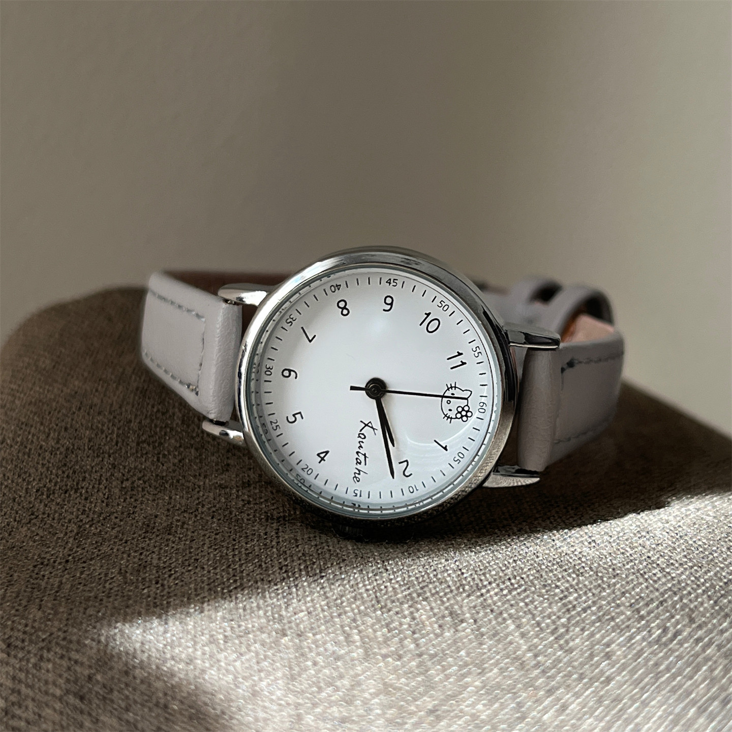 koutahe卡通猫咪高颜值ins风简约休闲森系女学生文艺百搭考试手表,淘宝优惠券,粉丝福利购,淘宝优惠卷