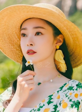 宋轶同款耳环黄色布艺流苏耳坠耳钉旅游度假耳饰2026春夏新款女