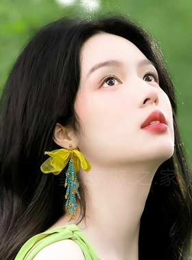 海边旅游度假黄色花朵耳环耳饰耳钉耳夹耳坠2026春夏新款女潮饰品