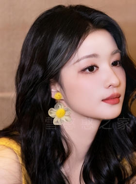 海边旅游度假黄色花朵耳环耳饰耳钉耳夹耳坠2026春夏新款女饰品潮