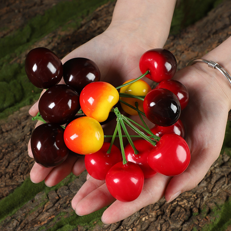 仿真樱桃模型红黄车厘子泡沫塑料假水果拍摄道具橱窗装饰认知教具,淘宝优惠券,粉丝福利购,淘宝优惠卷