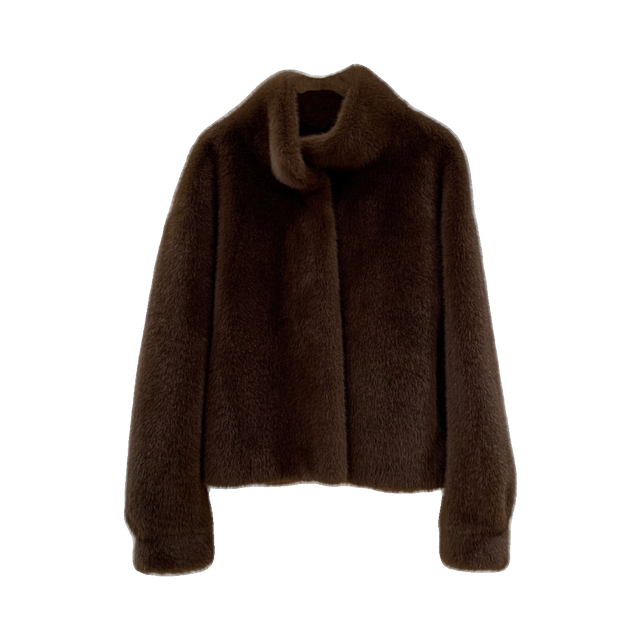 Imitation of velvet mink coat fur coat one -in -collar short water mink velvete environmentally friendly fur women winter hairy coat