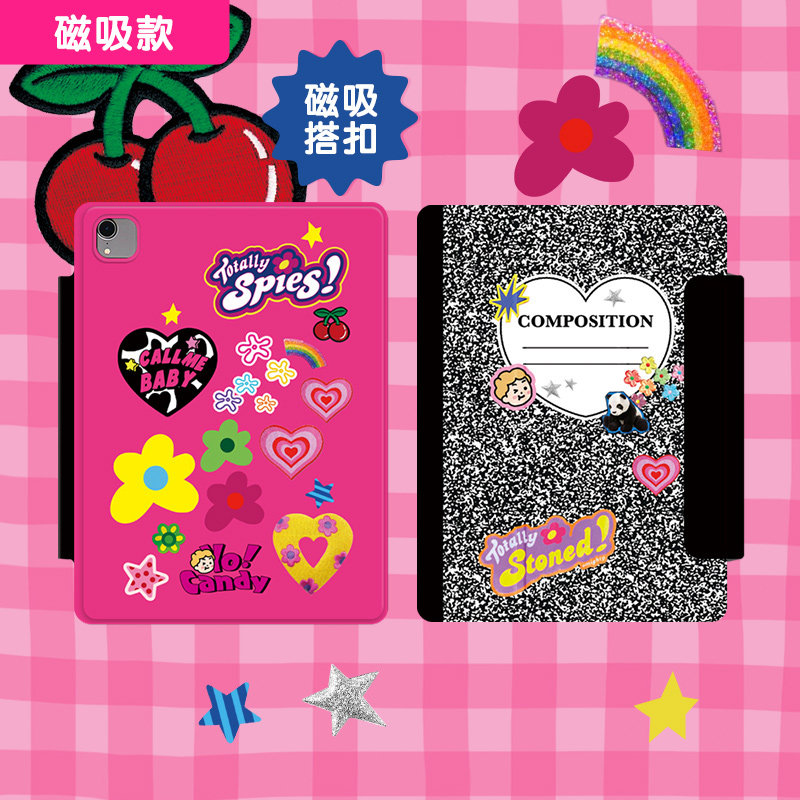 电影作业本美式iPad保护壳磁扣亚克力笔槽10.2Pro11寸129复古美剧air67mini7pro24ipad11/13寸2025款,淘宝优惠券,粉丝福利购,淘宝优惠卷