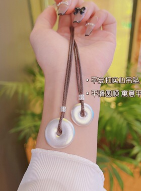 古法S999纯银实心平安扣吊坠男女情侣时尚民族风复古足银项链挂件
