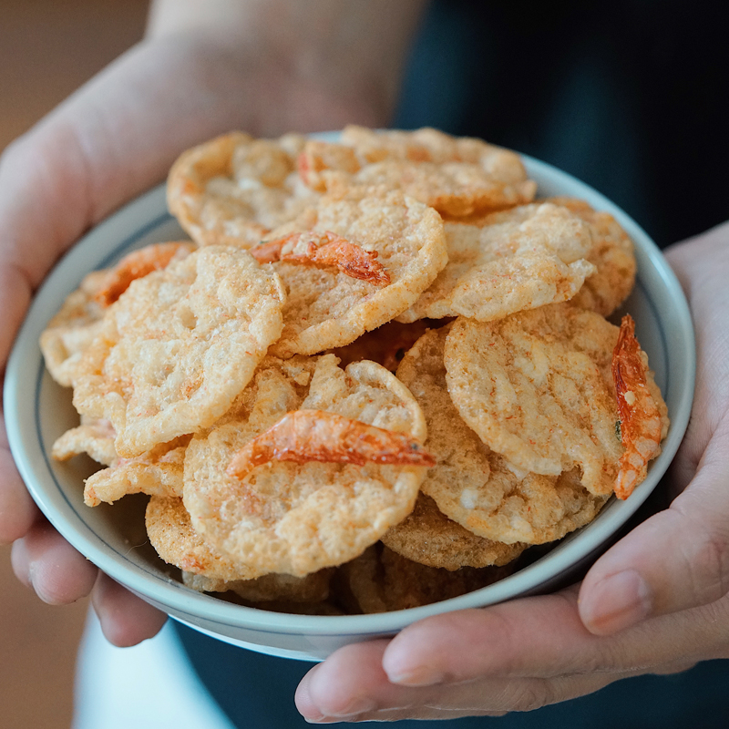 夏午三点 樱花虾饼 谷物米饼脆 香辣味小吃网红休闲零食 - 图1