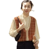 Демисезонный ретро зеленый цветной трикотажный кардиган, жилет, майка топ, свитер, весенняя куртка, французский ретро стиль