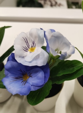 宜家菲卡室内客厅桌面装饰摆件仿真花小假花盆栽北欧简约粉蓝黄色