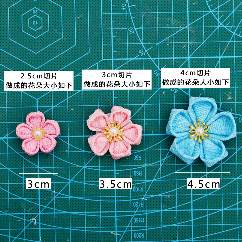 美作手工 diy手工面料日式棉布 和风绉布面料 素色 3x3CM 10片 - 图1