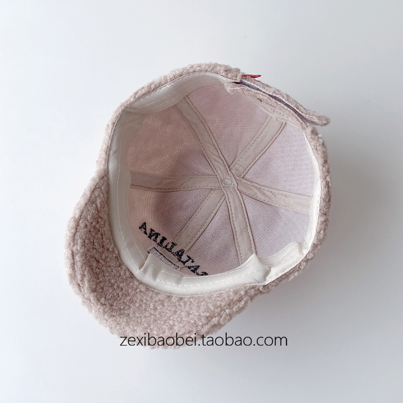 宝宝帽子秋冬款鸭舌帽羊羔绒男女宝婴儿儿童棒球帽潮加厚保暖冬季 - 图1