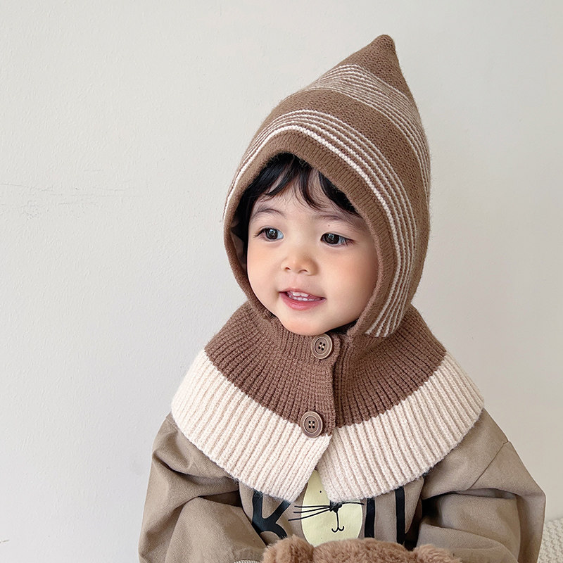 儿童帽子围巾一体围脖针织帽秋冬季宝宝男女宝冬款防风婴儿毛线帽,淘宝优惠券,粉丝福利购,淘宝优惠卷