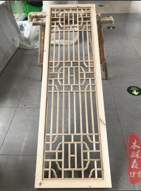 仿古门窗隔断电视背景墙东阳木雕