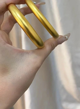 金包银古法磨砂泥鳅背手镯莲花心经素圈手环节日礼品送女友老婆