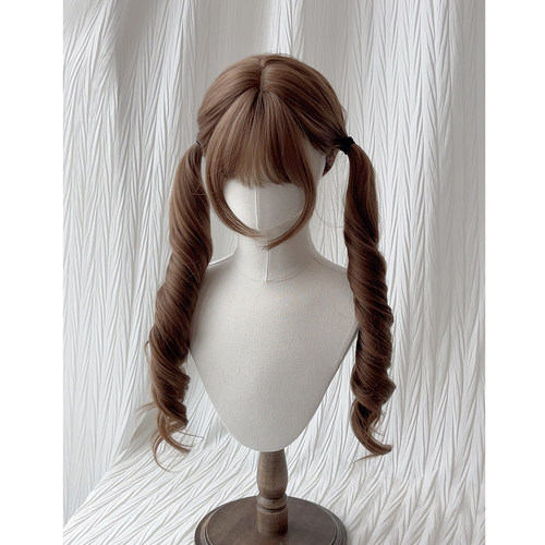 【糯糯熊】耶耶兔假发女双马尾蜜茶色长卷发少萝75cm仿真全头套 - 图0
