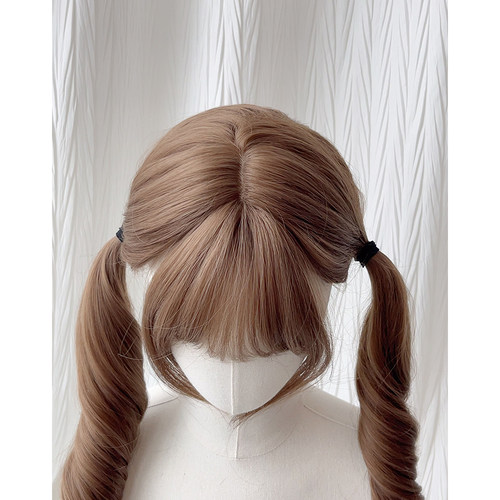 【糯糯熊】耶耶兔假发女双马尾蜜茶色长卷发少萝75cm仿真全头套 - 图2