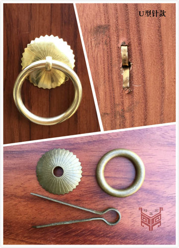 铜拉环中式仿古纯铜家具柜门圆环简约铜环抽屉中药柜橱柜拉手把手 - 图2