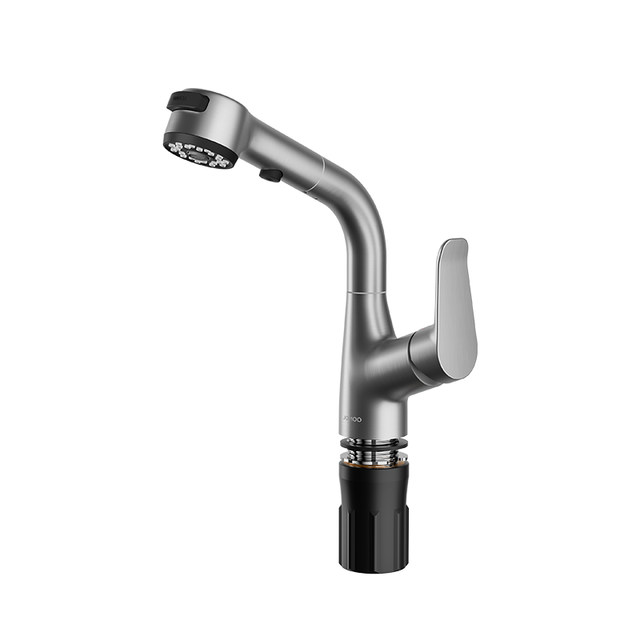 Jomoo basin faucet pulls and double sprays to stop water with one click