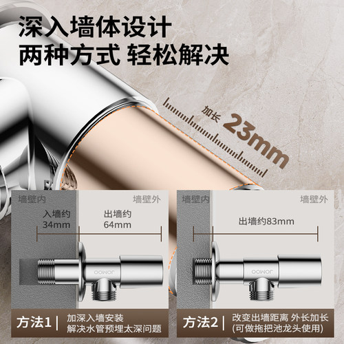 九牧角阀加长三角阀加厚全铜冷热水阀门开关热水器马桶八字阀家用 - 图0