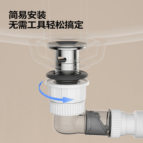 九牧面盆下水器套装洗手盆排水管套装防臭洗脸池墙排地排管道配件 - 图1