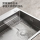 Jiumu Waterfall Sink Kitchen Large Single Slot Stainless Steel 304 Home Thickened Dish Basin Double Track Drainage