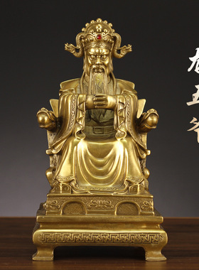 纯铜彩绘龙五爷广济龙王财神佛像客厅摆件五龙王铜像装饰品大号