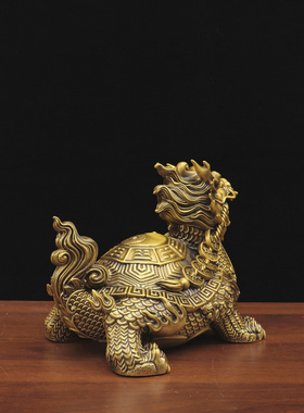 金钱家居摆件纯铜龙龟祝福老人