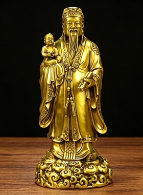 黄铜福禄寿三星吉祥摆件