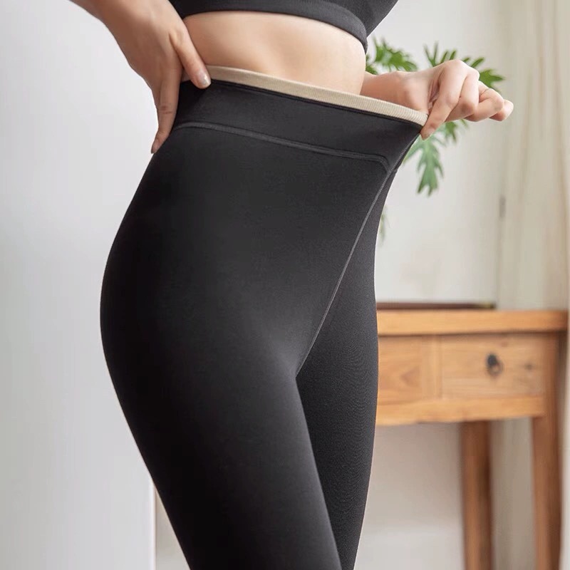 梦娜品彩秋冬加绒打底裤仿麻羊绒瘦腿袜压力保暖修身连裤袜加厚 - 图1