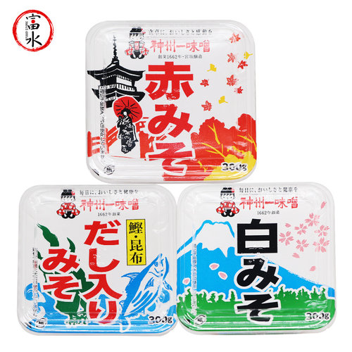 日本神州一赤味增原装进口白味增日式昆布味噌调料300g黄豆大酱汤 - 图0