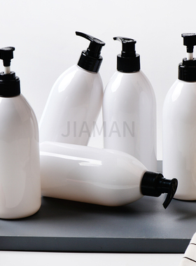 500ML锥形瓶28口塑料PET瓶配螺纹泵乳液瓶洗发水瓶乳液瓶