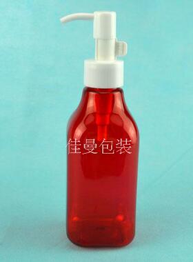 红色卸妆油塑料乳液分装瓶