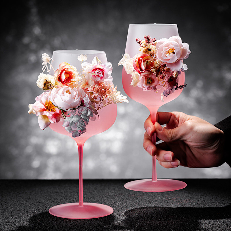 法式浪漫磨砂渐变粉鸡尾酒杯红酒杯果汁杯玻璃杯 中古小众香槟杯,淘宝优惠券,粉丝福利购,淘宝优惠卷