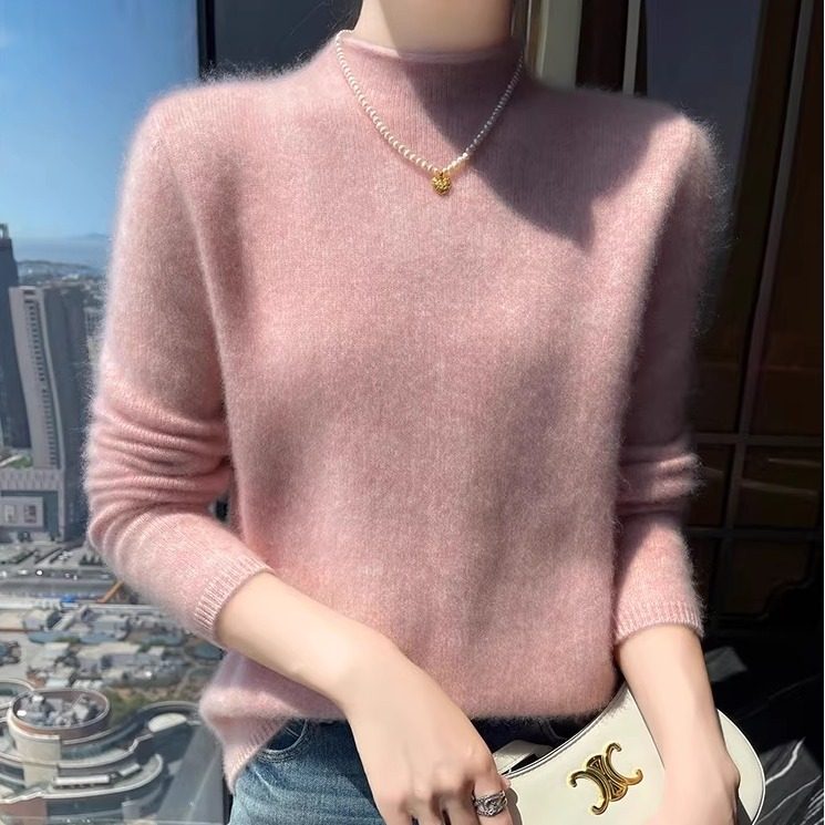 新款100纯羊毛衫女士半高领宽松毛衣秋冬内搭针织大码打底衫上衣,淘宝优惠券,粉丝福利购,淘宝优惠卷