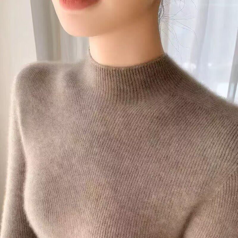 新款100纯羊毛衫女秋冬紧身打底衫修身显瘦羊毛半高领毛衣女洋气,淘宝优惠券,粉丝福利购,淘宝优惠卷