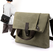 Canvas Bag for men lettups Casual Handbag bags Large capacity Inclined Satchel Bag Men Bag Commute Retro Postman Bag