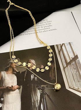 女夏轻小众精致双层叠戴ins项链