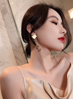 925银针长款夸张夏天女网红耳环