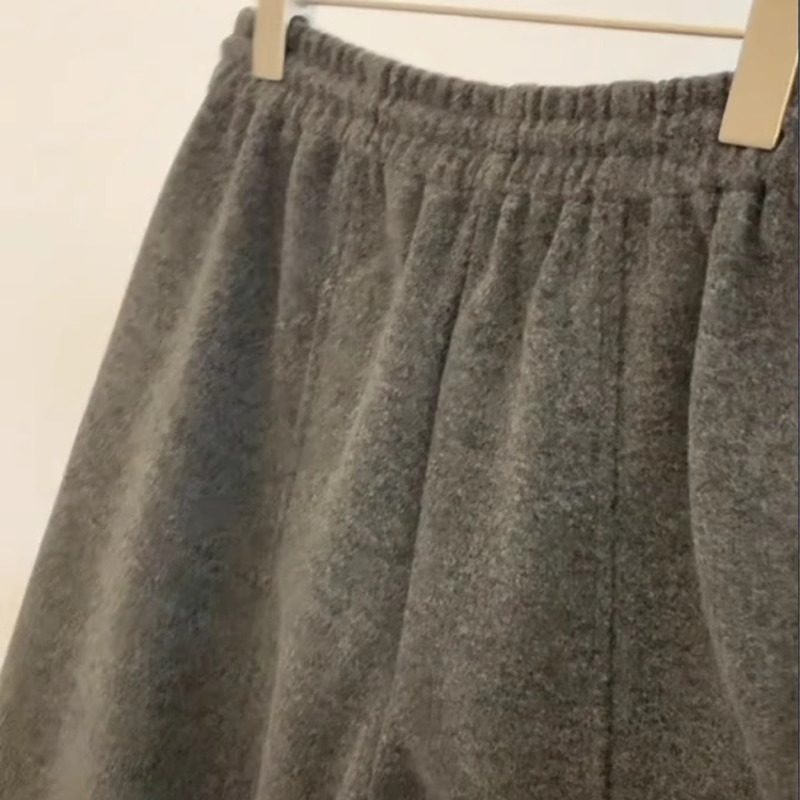 CHAO级！秋冬BI入的~深灰色毛呢裤女简约休闲百搭羊毛阔腿裤,淘宝优惠券,粉丝福利购,淘宝优惠卷