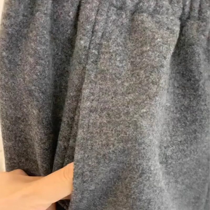 CHAO级！秋冬BI入的~深灰色毛呢裤女简约休闲百搭羊毛阔腿裤,淘宝优惠券,粉丝福利购,淘宝优惠卷