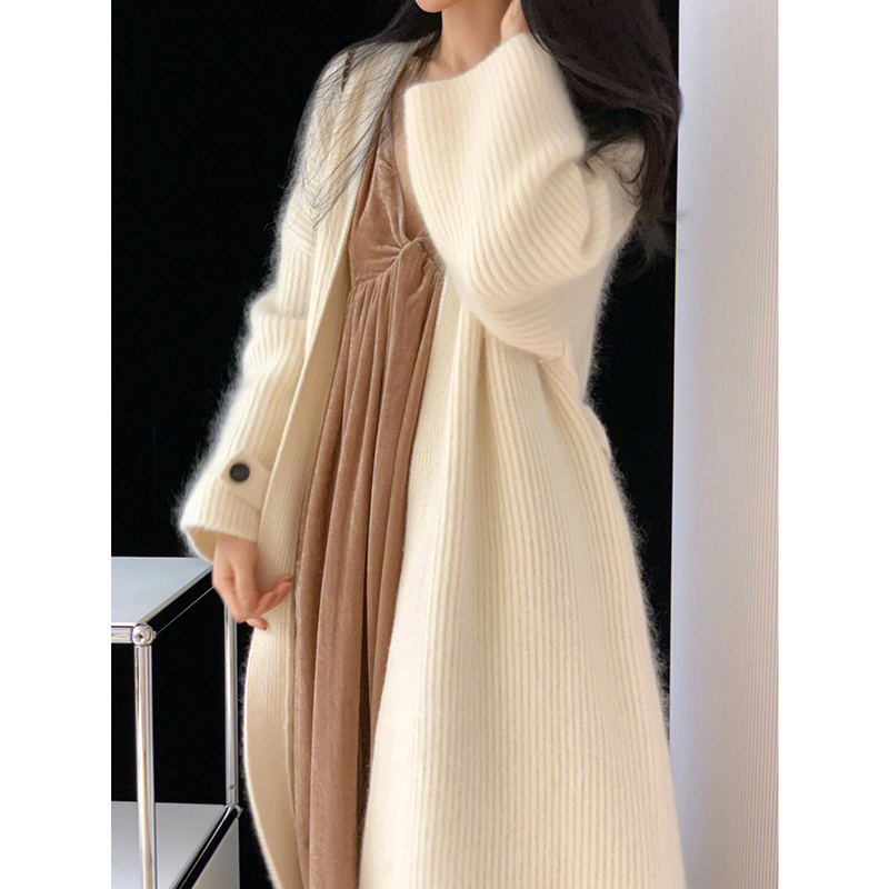 品牌折扣商场外贸女装清仓软糯风长款毛衣外套水貂绒慵懒针织开衫,淘宝优惠券,粉丝福利购,淘宝优惠卷
