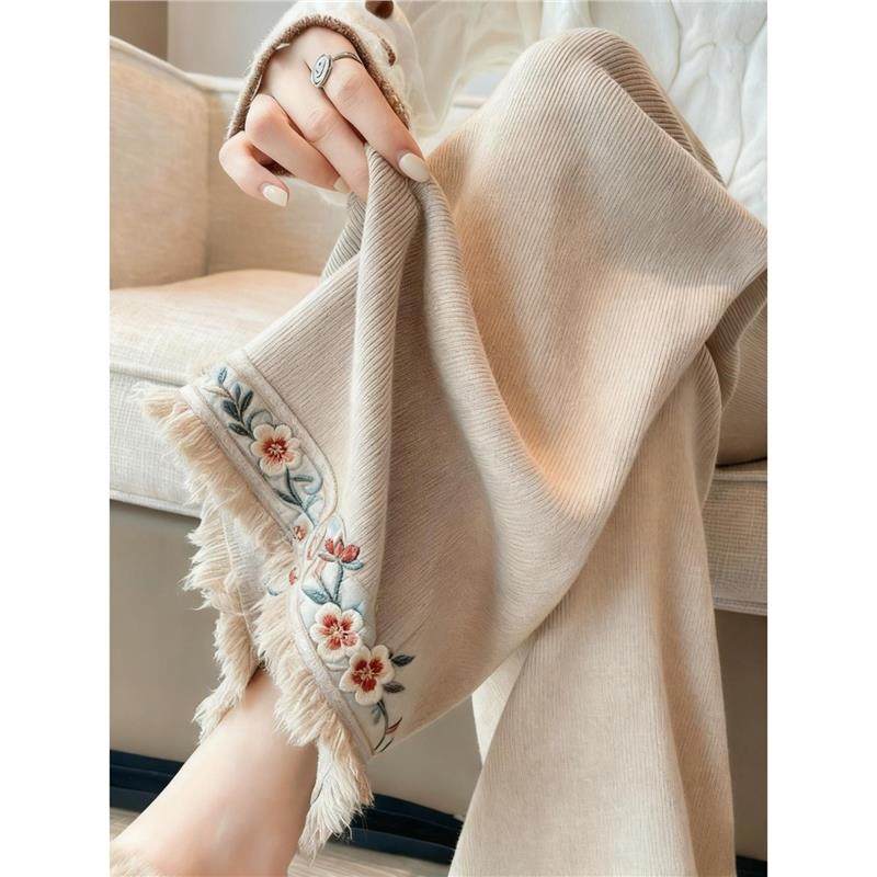 拖地垂感微喇复古显瘦2025秋冬新款休闲裤女阔腿裤子加绒加厚,淘宝优惠券,粉丝福利购,淘宝优惠卷