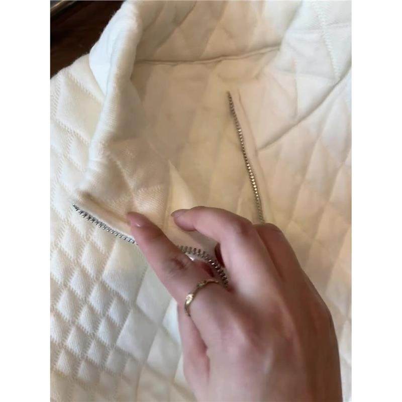 轻熟风韩版白色马甲立领保暖拉链背心2025冬季女无袖马夹上衣小众,淘宝优惠券,粉丝福利购,淘宝优惠卷