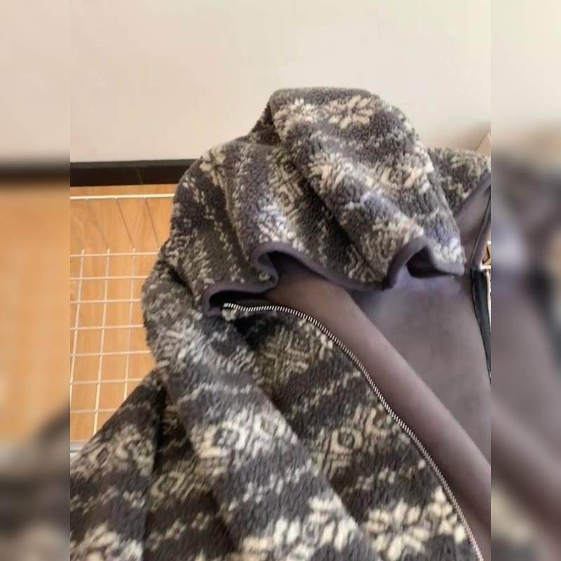 巨好看的初冬外套摇粒绒羊羔绒费尔岛提花圣诞款连帽保暖上衣女装,淘宝优惠券,粉丝福利购,淘宝优惠卷