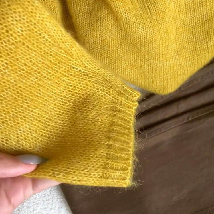 氛围感姜黄色马海毛毛衣女2024秋季新款亲肤软糯长袖套头针织衫潮,淘宝优惠券,粉丝福利购,淘宝优惠卷